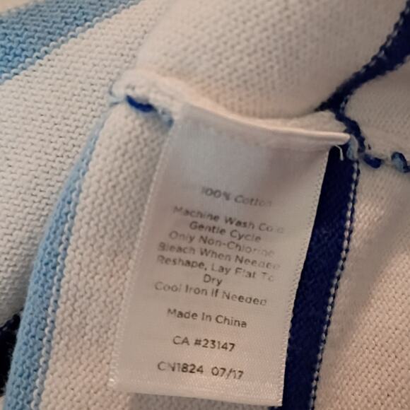 Talbots Cotton Breton Stripe Knit Top Medium Classic Nautical Old Money Prep - Picture 7 of 10